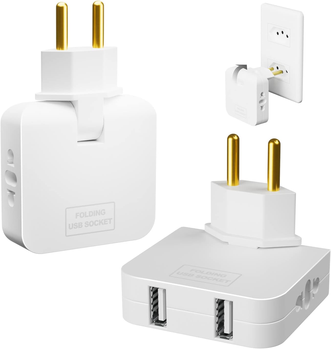 European Plug Adapter, 2 Packs Canada USA to Europe Plug Adapter with 2