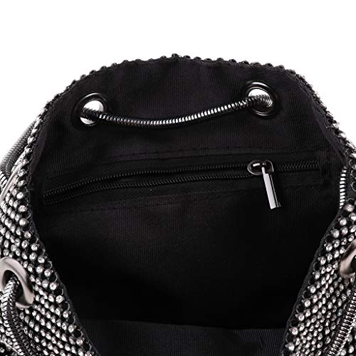 yotijar 2x Feminino Deluxe Diamante Bolsa Balde Bolsa de Noite Portátil Bolsa Clutch Bolsa