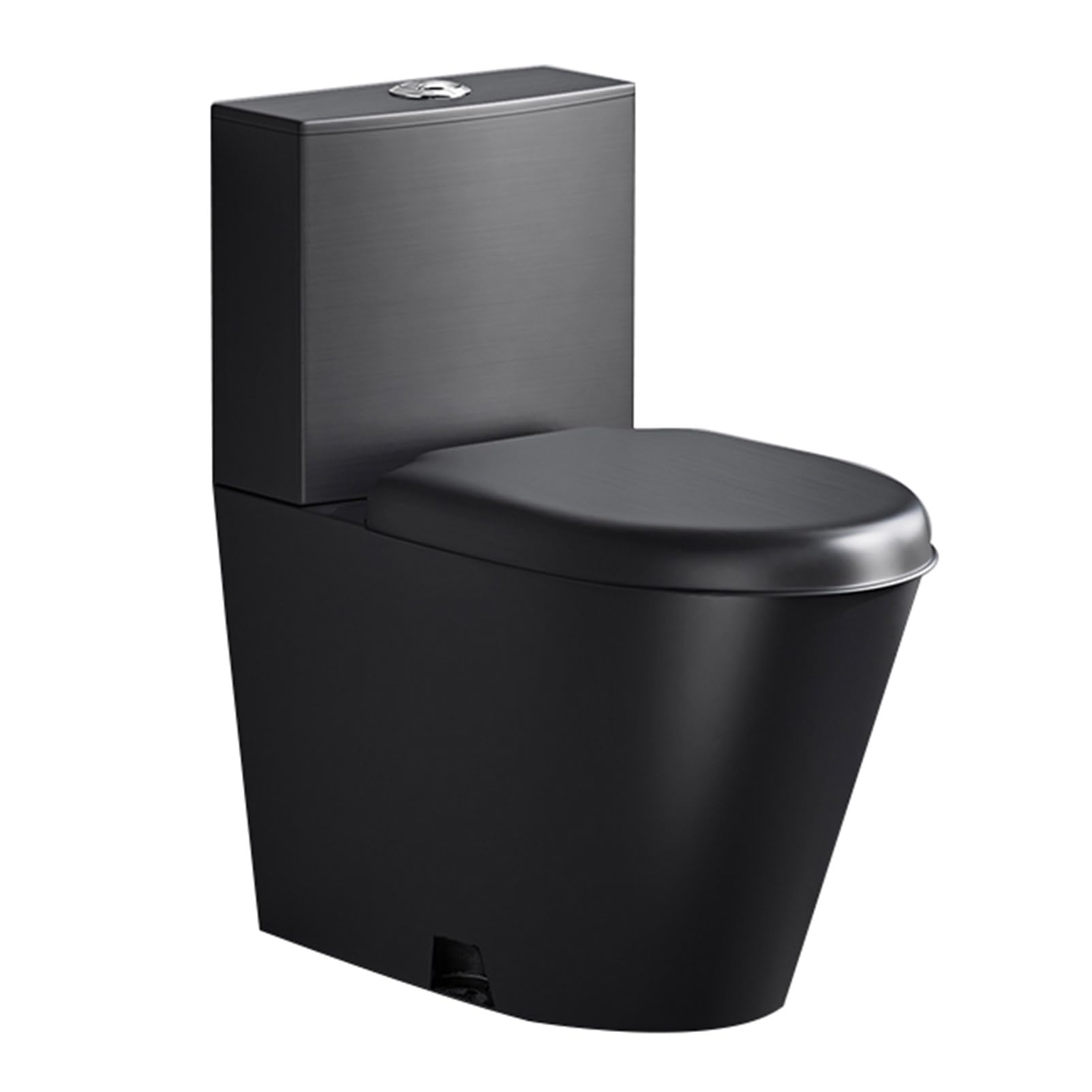 304 Stainless Steel Commercial Toilet,Bathroom High-efficiency Water-saving One-piece Toilet, Soft-Close Seat Toilet Comfortable Dual Flush Siphon Toilet Bowl, for RV,Hospitals, Bars