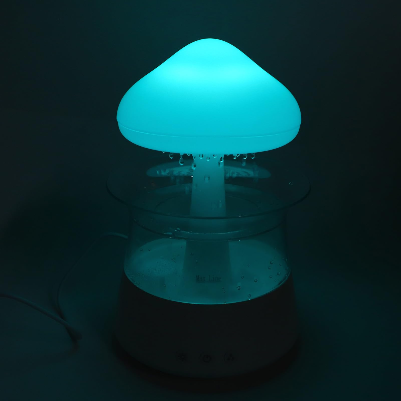 Umidificatore Rain Diffusore Silenzioso di Luce a 7 Colori per un Sonno Rilassante Home Office Materiale ABS 300 Ml (Bianca)