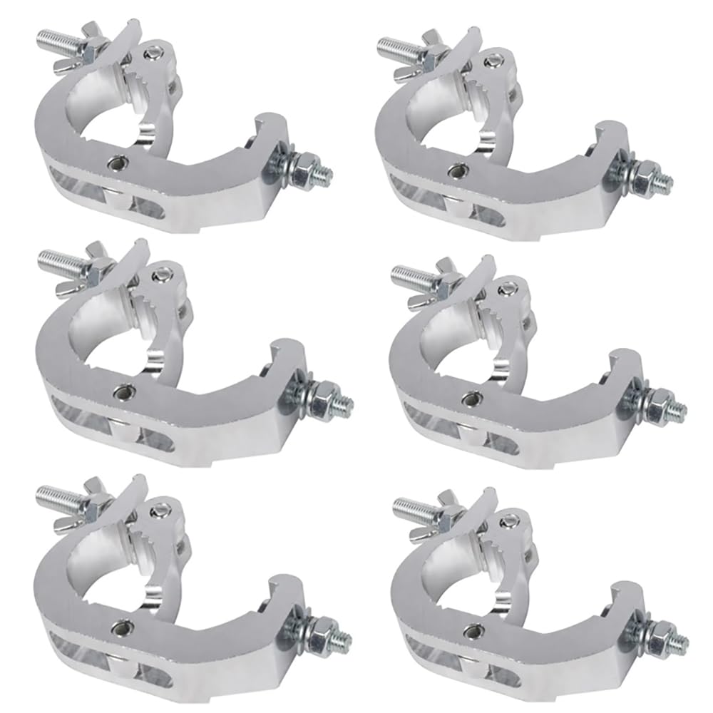 Dispositivo de Suspensión,Truss O Clamps Aluminio,Truss Clamp Abrazadera para Luces de Escenarios,6PCS Garra para Truss con Diámetro 40-52mm con una Carga Máxima de 150-200kg para Luz Par,Cabeza Móvil