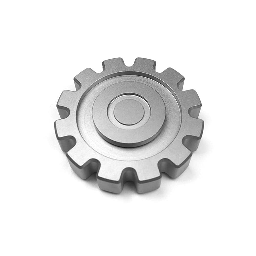 JIUFACAI Classic Mechanical Punk Street EDC Gear Shape TC4 Titanium Alloy Decompression Fingertip Gy