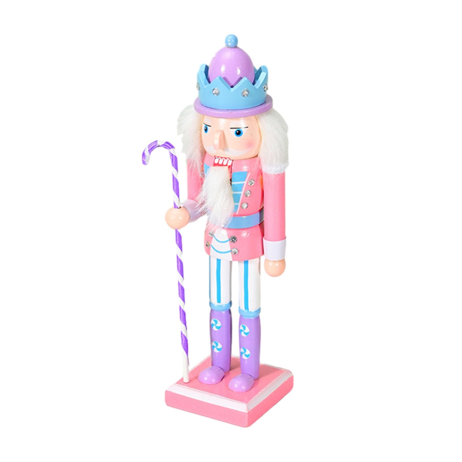 Glifora 25CM Christmas Wooden Nutcracker Figurine - Cartoon Soldier Figure Statue Sculpture, Festival Holiday Party Ornament Decoration