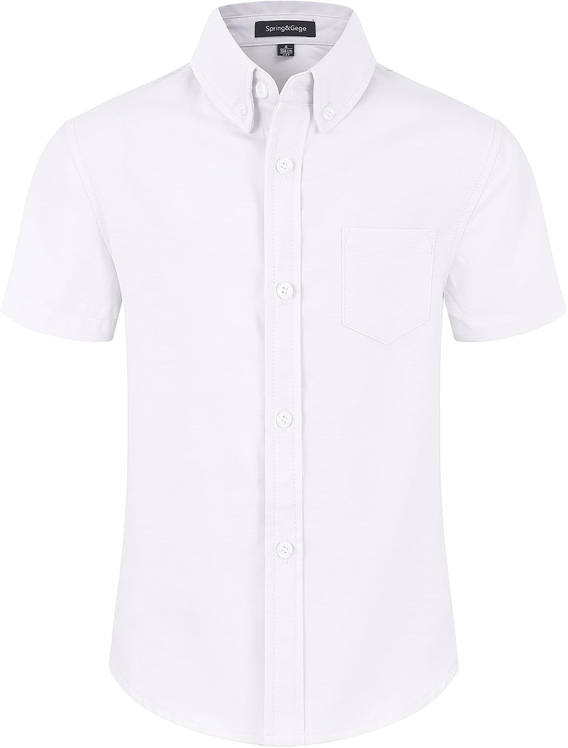 Spring&Gege Boys' Short Sleeve Oxford Button Down Shirt Formal Uniform Dress Shirt