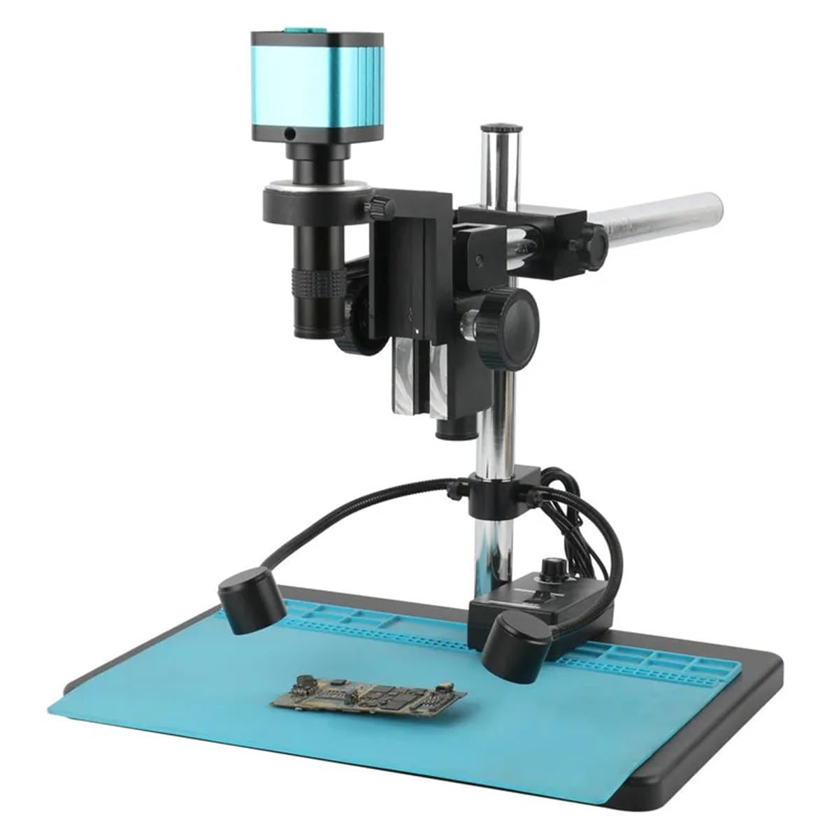 Kit di Accessori per microscopio 48MP 4K VGA HDMI USB Microscopio Video da Laboratorio Industriale elettronico Digitale 260X Micros a Fuoco Lungo, Alta Distanza(14mp Hdmi USB 01)