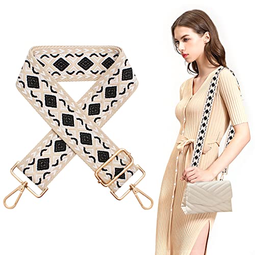 Bandoulière pour Sacs 5 cm Bandoulière de Sacs à Main Large Bandoulière de Sac Réglable de 70 à 130 cm avec Mousqueton Doré Sangle de Rechange pour Sacs à Main Femmes Cover