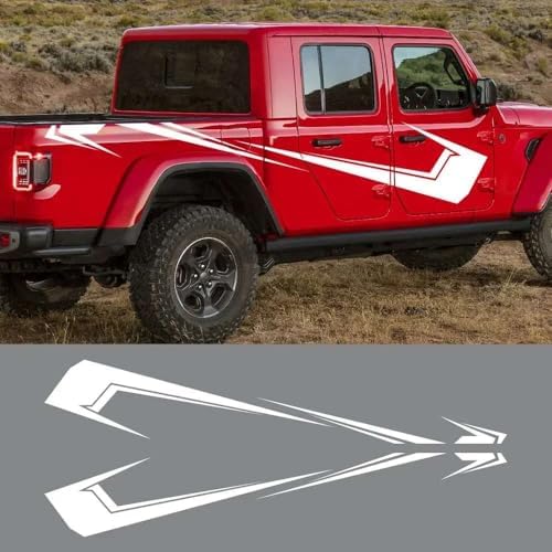 Autocollant de Jupe latérale de Porte de Style de Voiture, pour Jeep Gladiator JT,Autocollants latéraux de carrosserie de Voiture,Red