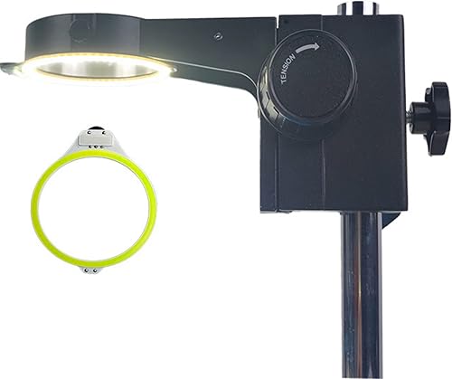 Luz de anillo de microscopio USB, 2.992 in gran espacio de trabajo USB LED ajustable anillo luz iluminador Souce lámpara para binocular trinocular