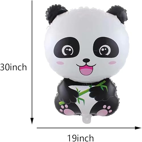 Miniatura 3 de 5 globos de aluminio de panda con estrella negra para niños, fiesta temática de pandas, fiesta de cumpleaños, baby shower, decoración de fiesta de