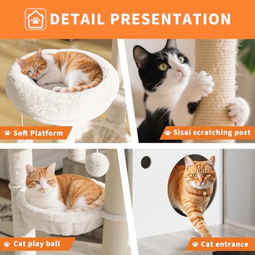 Árbol para gatos con escondite para arena y rascadores miniatura 5