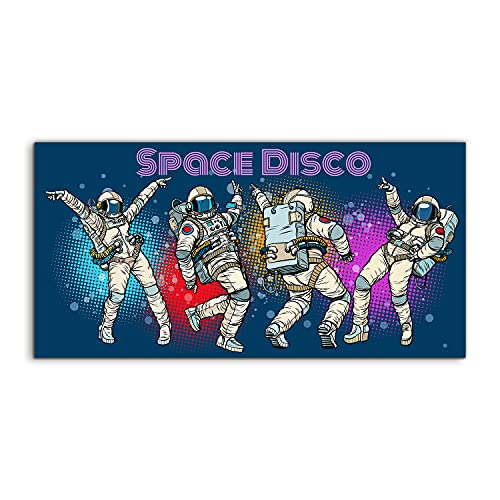 Art mural haut de gamme : Image sur verre trempé 140x70cm Astronaut Party pour chambre