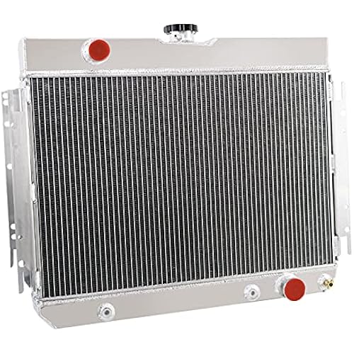 4 Core Aluminum Radiators Compatible with Chevy Impala/Bel Air/El Camino/Chevelle/Caprice/Biscayne 1963 1964 1965 1966 1967 1968 | 4 Rows Core Performance Racing Cooling Radiator