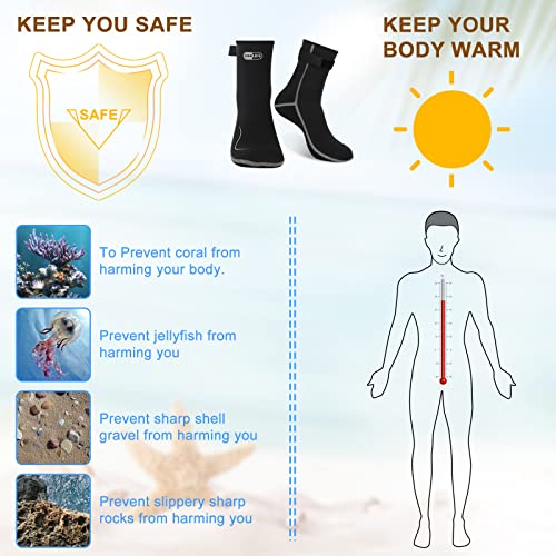 Gimilife Neoprene Socks 3Mm Water Socks For Women Men, Waterproof Diving Wetsuit Socks Sand Socks For Beach Volleyball Snorkeling Surfing Kayaking Swimming Water Sports Activities (High Style,Xl) #TOP1