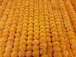 5 Pc Marigold Garland 5 Ft Long Strands of Artificial Marigold Flowers Diwali Decorations Home Indian Décor for Pooja Wedding Spring Bush Floral Faux Garland Día de Muertos Décor Day of Dead (Orange)