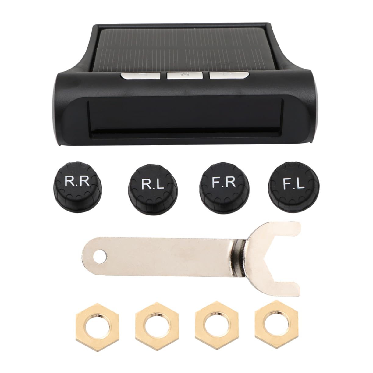 OUNONA Solar Powered Tire Pressure Monitoring System Wireless Tpms with Real-Time 4-Wheel Pressure Temperature Display and Audible Alert for Automotive Safety