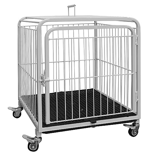 Canil Gaiola Portátil Rodinhas Cães Cachorro Pet Shop Tosa Cor:Preto