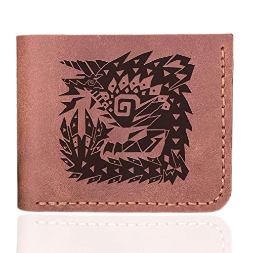 Gamer Gift, MHW Zinogre Leather Wallet Mens, Gift for Him, MHW Mens Wallet, Gift For Father Leather Wallet Handmade Husband Gift Boyfriend Gift, Geek Gift k227