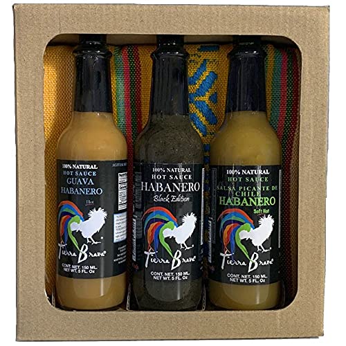 Habanero Hot Sauce Trio & Servilleta Napkin, Tierra Brava by