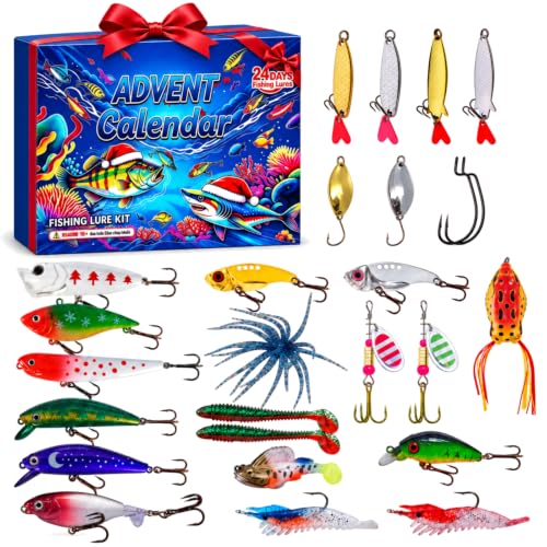 Fishing Advent Calendar 2026, 24-Day Christmas Fishing Lure Gift Adult - image 1