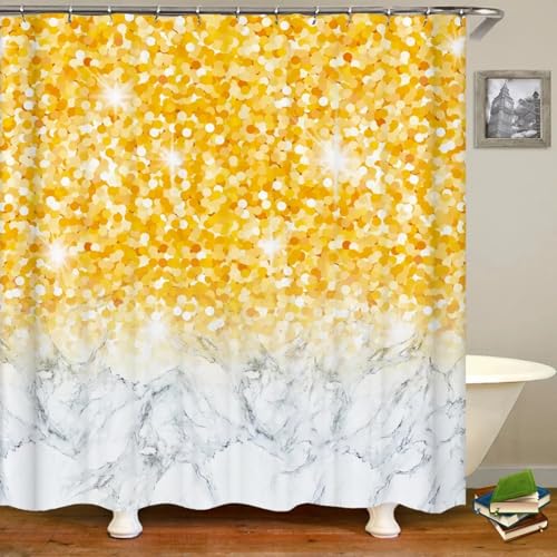 Rideau de douche doré de luxe 140x100 cm imperméable et chic - 3