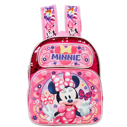 Minnie Mouse Mini Backpack for Kids - Bundle with 12" Disney School Bag, Water Bottle, Stickers, and More | Minnie Mouse Travel Bag for Girls3