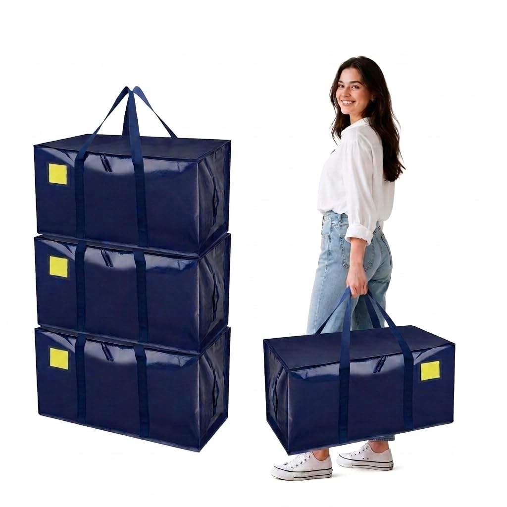 Moving Bags and Storage Bags - 95L Heavy Duty Moving Boxes (dark blue)