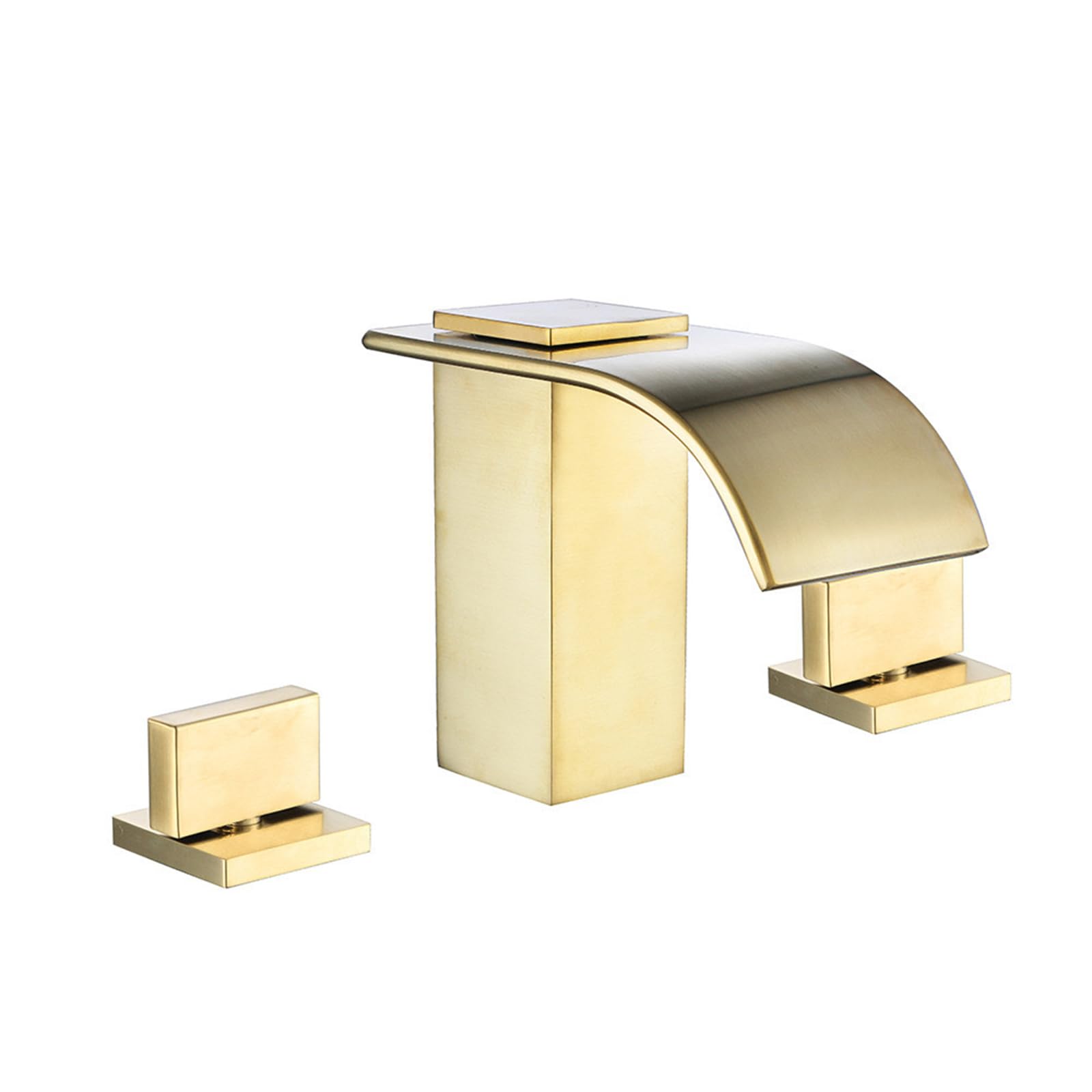 ANVLOJRIH Bathroom Sink Taps Basin Mixer Tap Bathroom Faucets Waterfall Brushed Gold Basin Taps Basin Tap Cold Hot Water