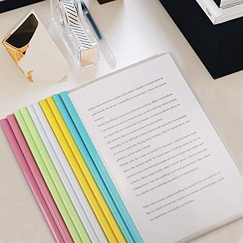 STAPENS-Report-Covers-with-Sliding-Bar-Clear-Paper-Protector-Sleeves-122-x-85-Inch-10-PCs