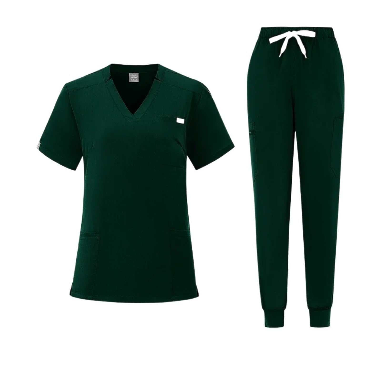 Divisa Infermiere Donna Scrub Uniforme for Sala operatoria Set di Scrub da Lavoro ospedaliero Forniture for Infermiere Tuta for chirurgia Dentale Abbigliamento da Lavoro(Dark Green,XL)