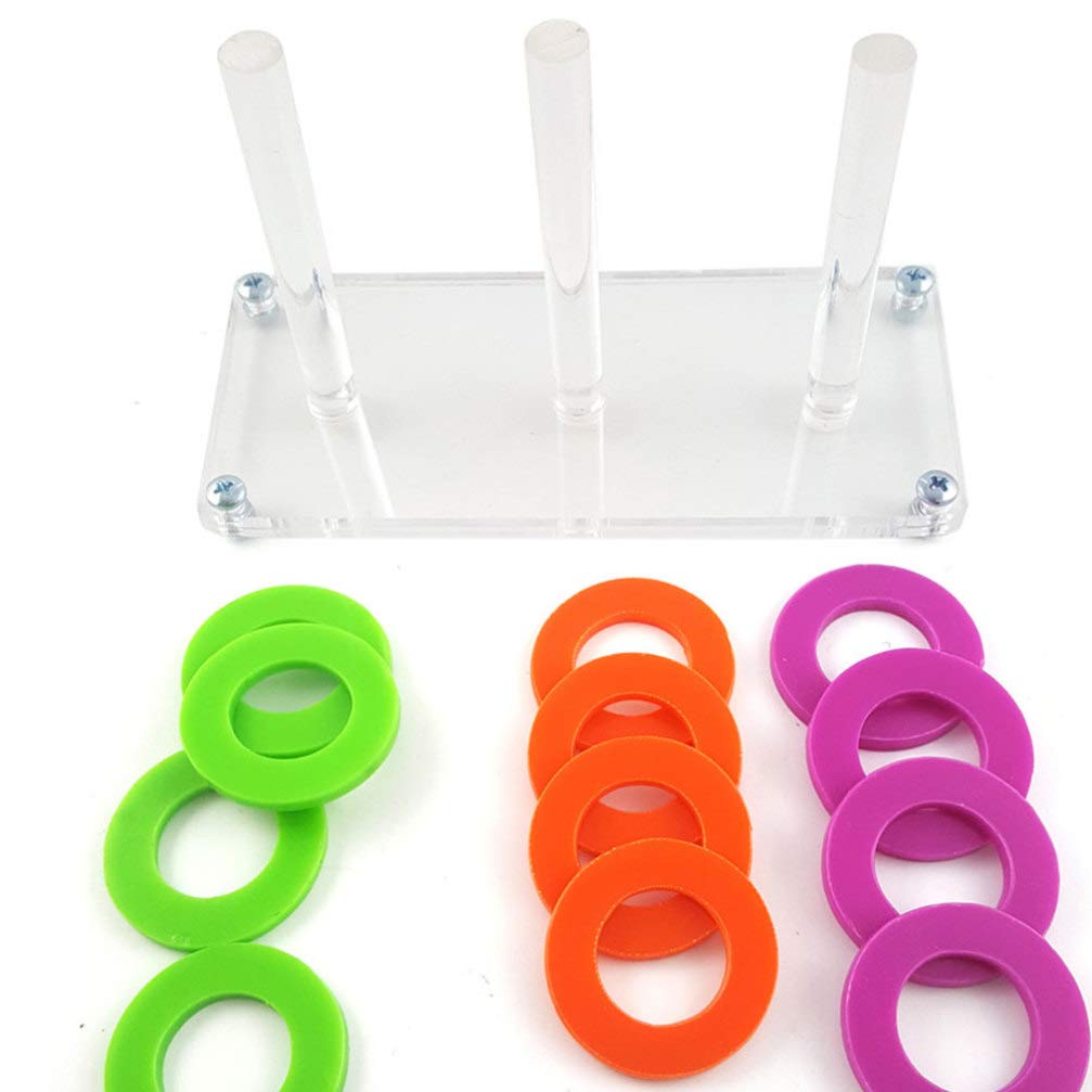 balacoo Bird Ring Toy Interactive Ring Toss Game Puzzle Toy Fencing Training Bird Educational Toy Parrot Chew Play Tabletop Toy (Random Style)