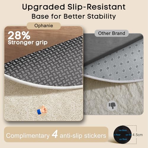 image for Ophanie Round Rugs 5Ft Ivory Circle Area Rug, Nursery Room Decor, Chri