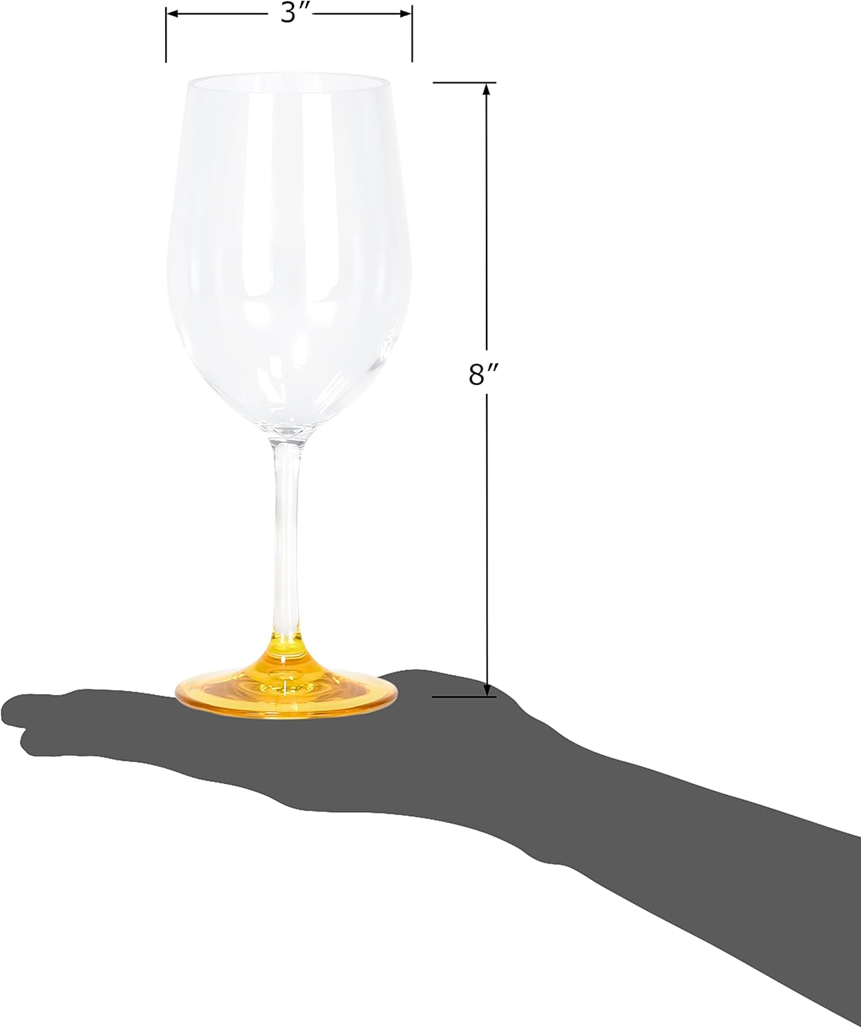 Red Co. Set of 6 Classic Clear Acrylic 12 Fl Oz Outdoor Wine Goblets with Colored Bases - Image 9