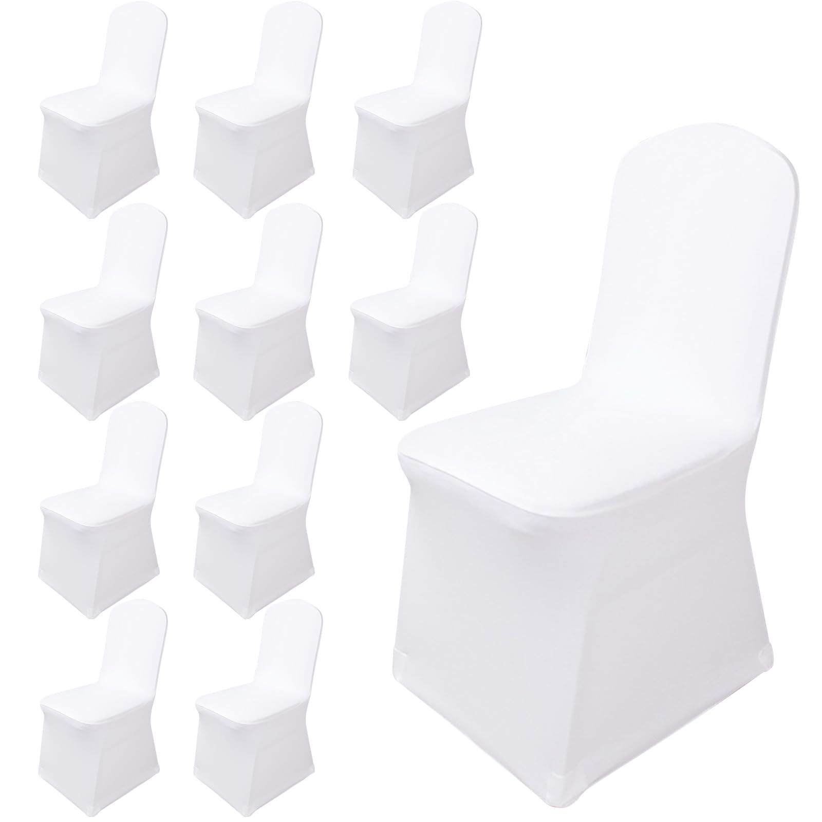 Couverture Housses de Chaise Mariage, 10 Pièces Housse de Chaise Extensible, Lavable Universel Housses de Chaise de Salle à Manger, Housse de Salle à Manger pour Mariages Banquets Cérémonie Hôtel