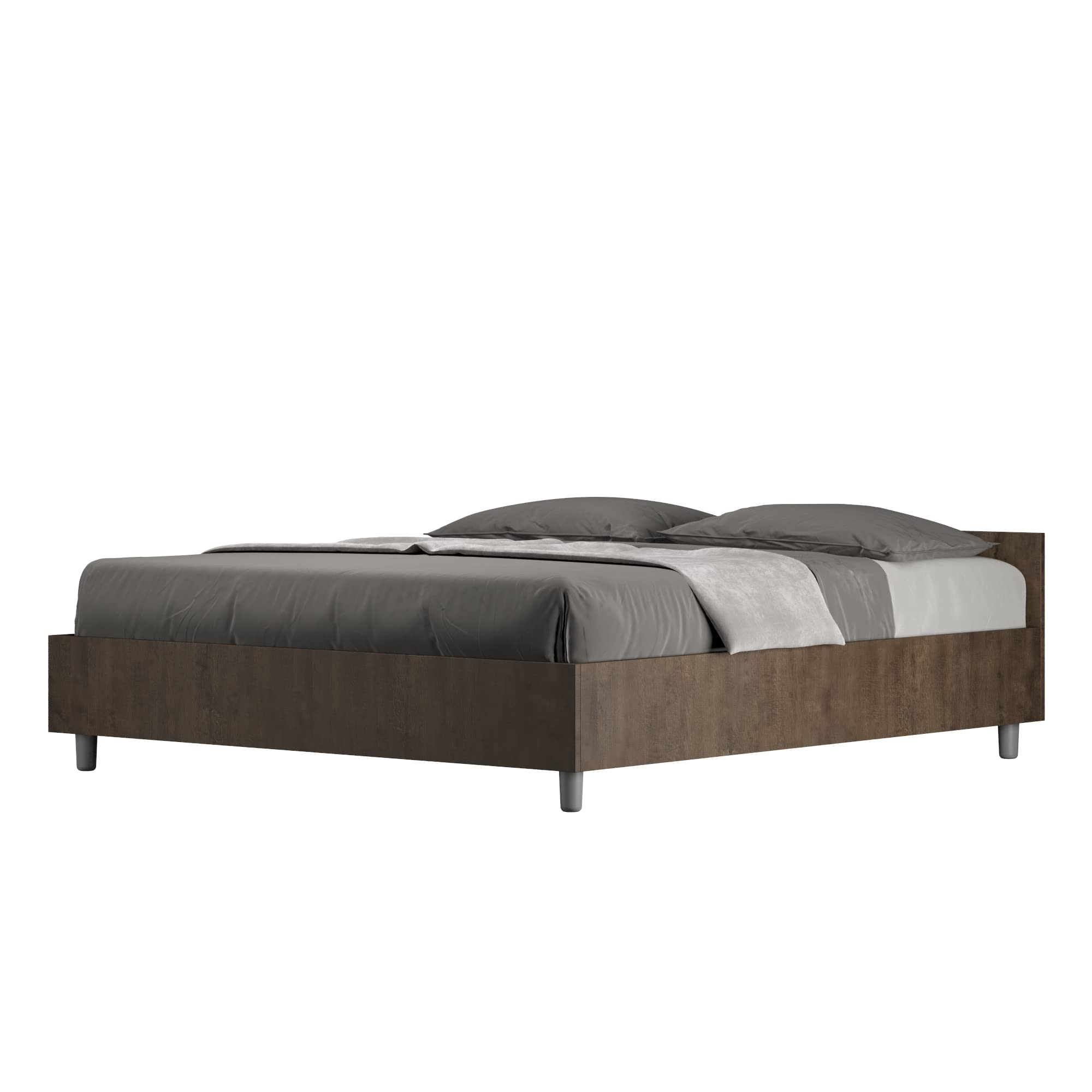 Letto matrimoniale senza rete 160x200 noce