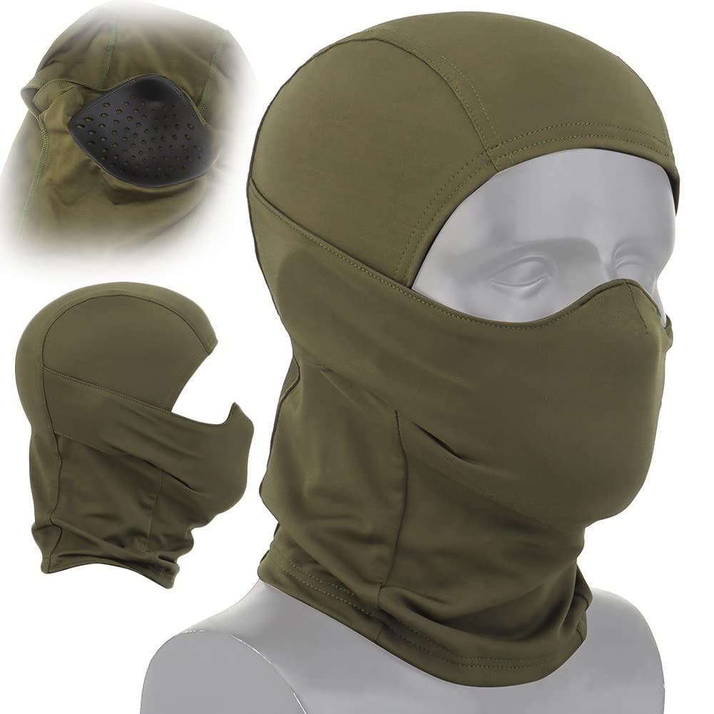 AQ zxdc Face Mask Bandana With Silica Gel Lining, Military Camo Full Head Wrap Headwear Neck Gaiter Tactical Hood For Hiking Cycling