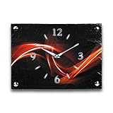 Analog-Uhr aus dem Thüringer Vogtland in raffiniertem Design mit lichtechten Farben & hoher Farbbrillanz; Farbe variiert je nach natürlicher Materialbeschaffenheit