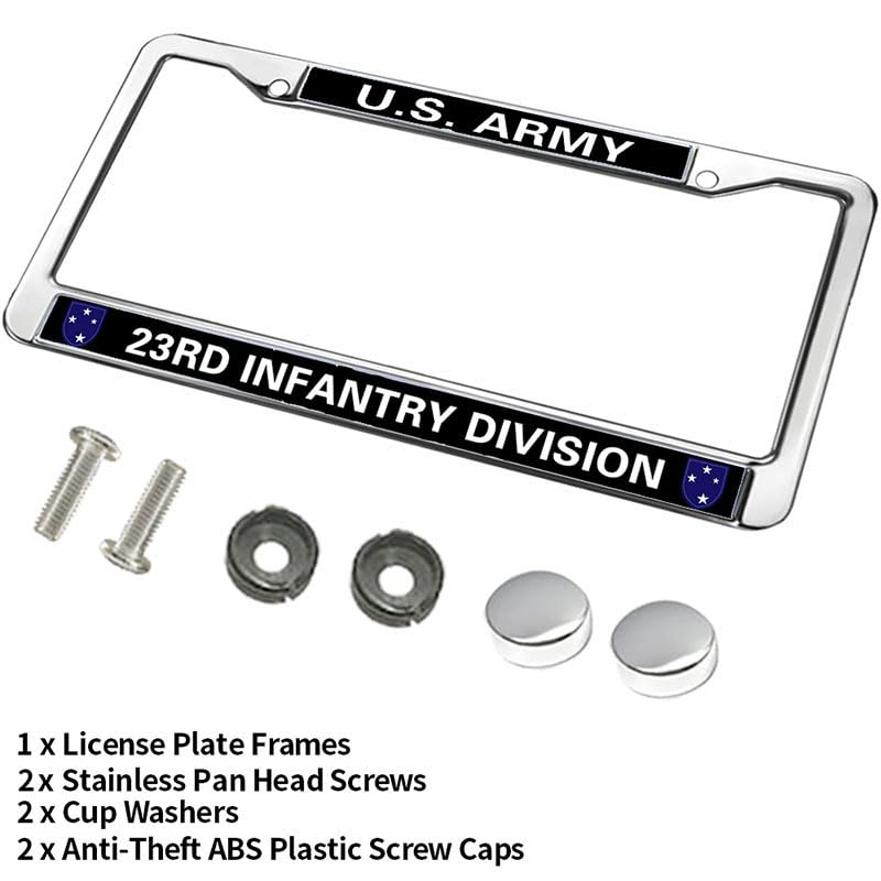 Image of 23rd Infantry Division License Plate Frame Slim Proud US Army Infantry License Plate Frame
