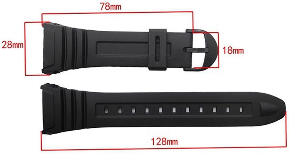 g24 Watch Replacement Watch Strap Band Flexible Black Resin to fit W96 W-96H W96H 577EA1