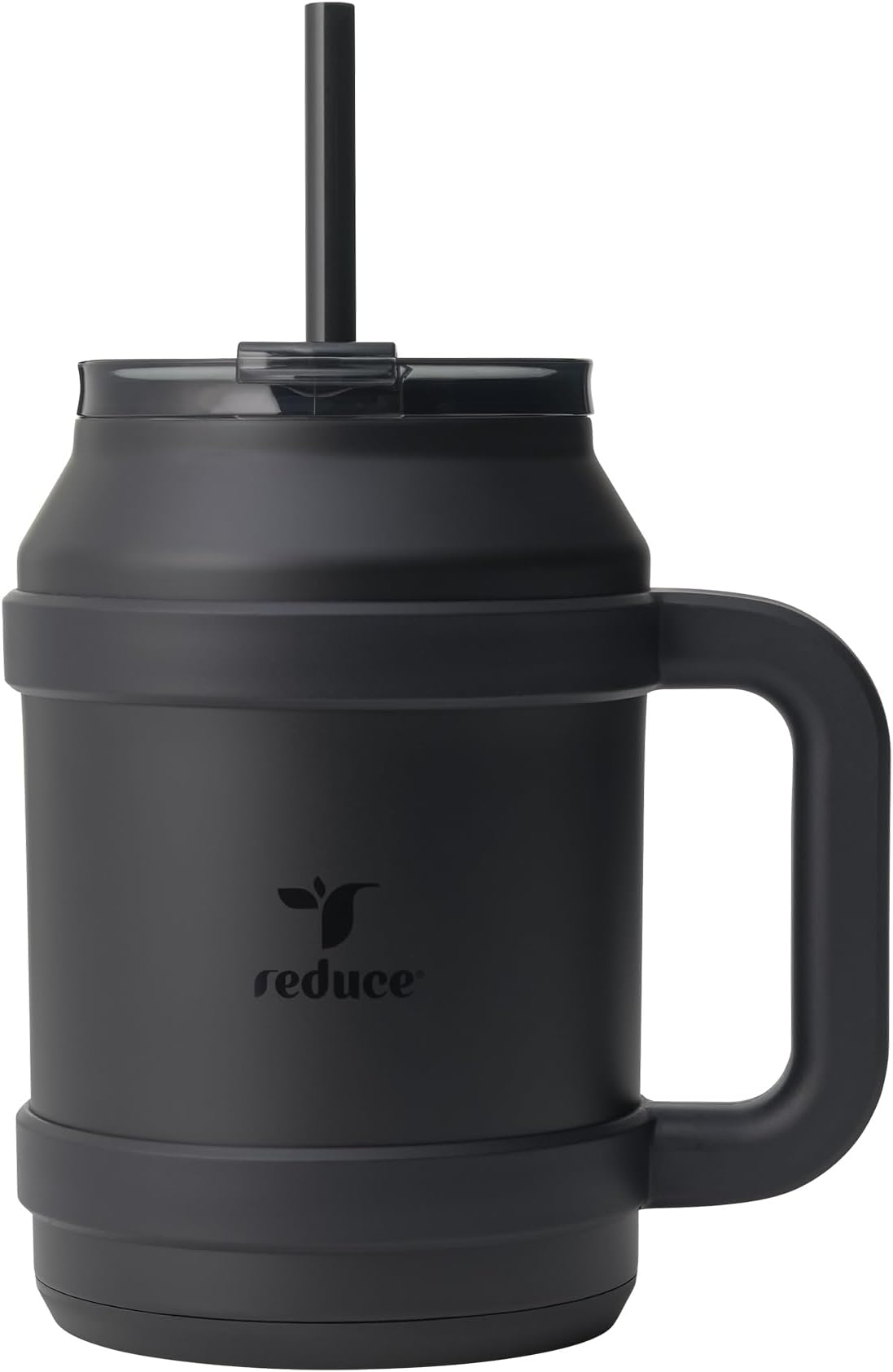 REDUCE Reusable 50 oz Cold1 Water Tumbler – Ergonomic Handle – Double-Wall Insulation – Sturdy Desktop/Tabletop Mug with Lid and Straw – BPA-Free – Stainless Steel for Gym, Home, or Office– Phantom