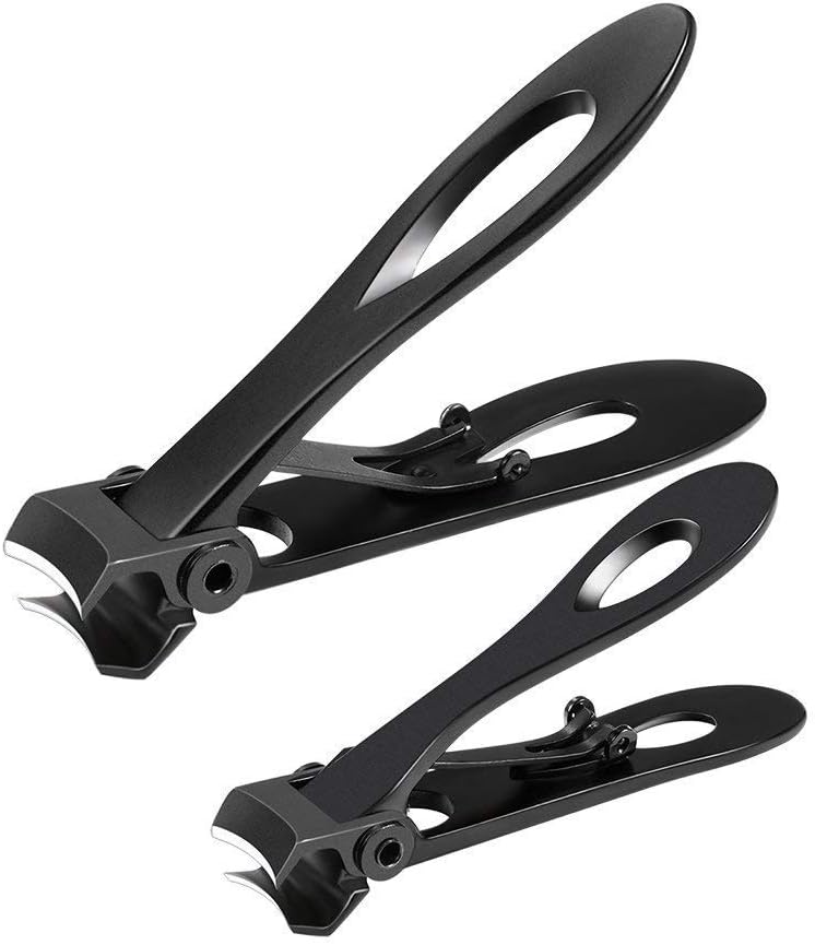 Folding Fingernail Clippers Trimmers with Built-in Nail File & Cleaner and Small Loop to Carry with Keyring Handy Foldable Ultrathin