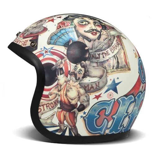 Casco DMD Jet Retro Circus de moto custom estilo chopper 3