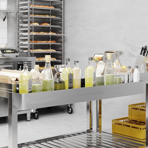 Image of AmGood 48 in. Single Tier Stainless Steel Speed Rail Rack - 18 Gauge NSF Liquor Bottle Organizer for Bars, Restaurants & Home Bars