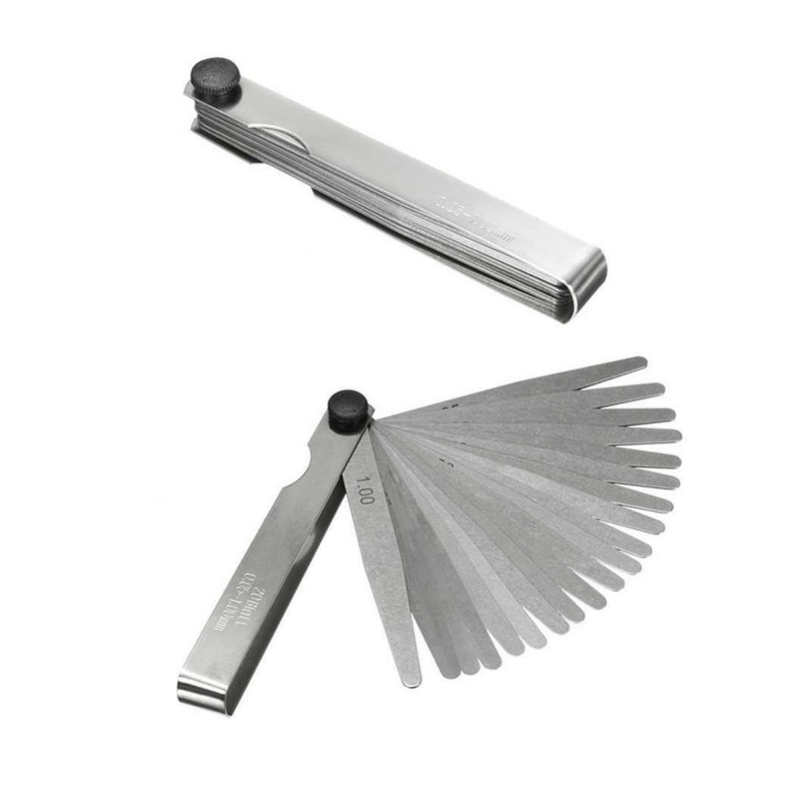 Cfwwsaq 17 Blades Feeler Gauges, Feeler Gauges 0.02-1.00Mm Metric Feeler Gauge Foldable Thickness Gap Metric Filler Feeler Gauges For Measurements Tool(17 Blades)