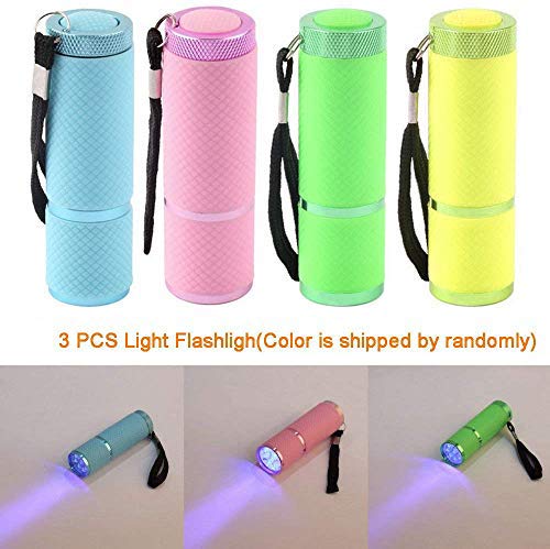 Coolrunner 3Pcs Led Flashlight, Small Glow Flashlights With 9 Led Lights, Portable Light Nail Dryer For Nail Gel (Mixcolor) #TOP7