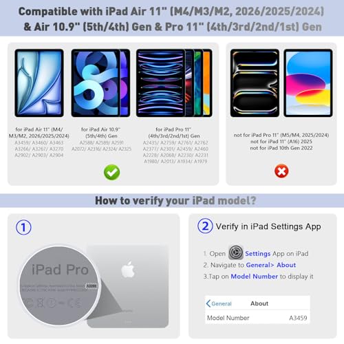 Image of for iPad Air 11 /Pro 11 (1-4) Keyboard Case, Multi-Magnetic Mode