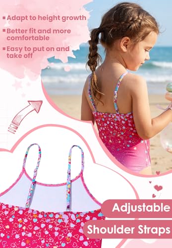 Image of Zando Girls Bathing Suit Size 2-10 Years - Cute Toddler Swimsuit Girl Adjustable One Piece Swimwear for Summer Beach Wear