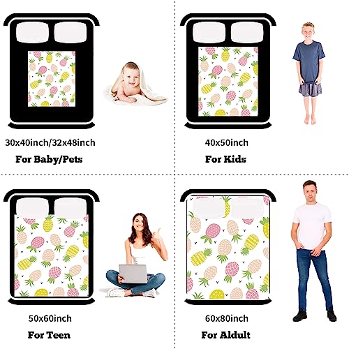 Pineapple Throw Blanket for Girls, Soft Cozy Pineapple Blanket for Fruit Lovers, Pineapple Fruit Printed Throw Blanket, Lightweight Plush Flannel Fleece Pineapple Throw Blanket for Teens, 130x150cm - Image 4