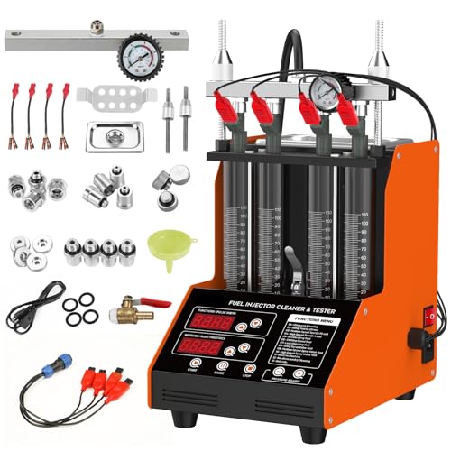 YUANRI Fuel Injector Cleaner Machine, 4 Cylinder 9 Test Modes Auto Fuel Injector Tester and Cleaner