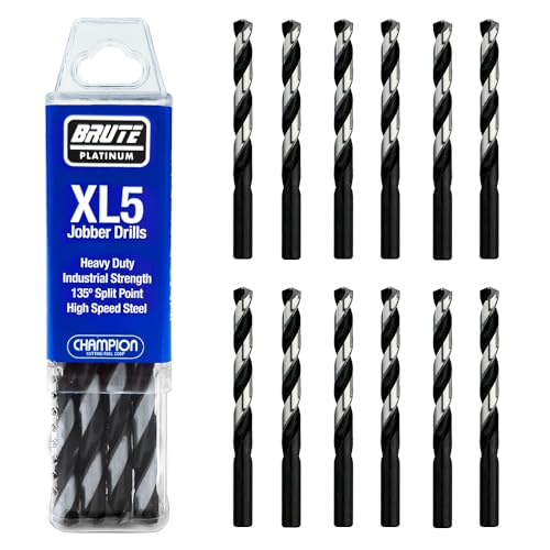 Champion Cutting Tool Brute Platinum XL5-1/4 Heavy Duty Jobber Drill Bits (12 per pack): Made In USA