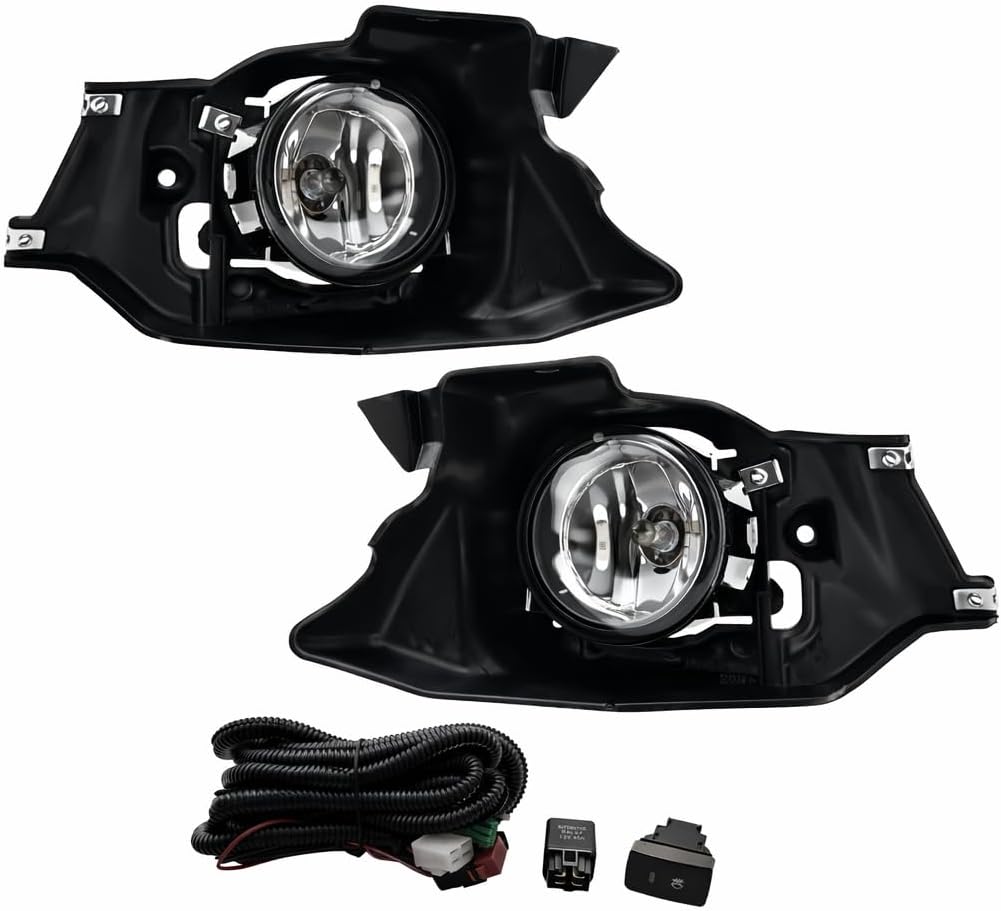 Fog Lights Compatible With 2012 2013 2014 Honda CRV Front Bumper Lamps Halogen Bulbs with Bracket & Wiring and Switch H11 12V 55W 1 Pair of Fog Lights